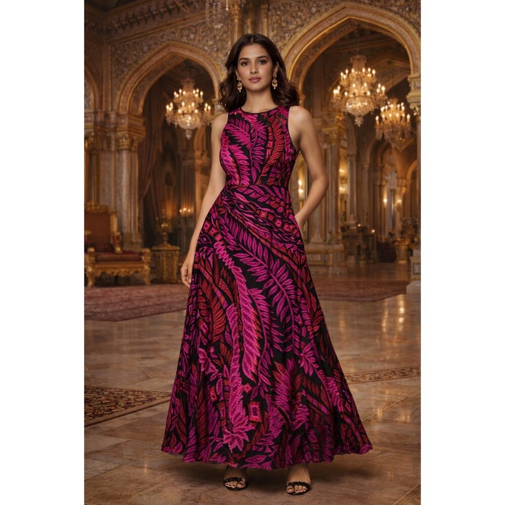 Sam Edelman Black Pink Embroidered Maxi Dress Size 10
NWT MSRP $169 - Picture 3 of 8
